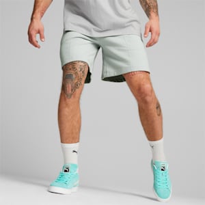 Shorts clásicos Pintuck de 8" para hombre, Platinum Gray